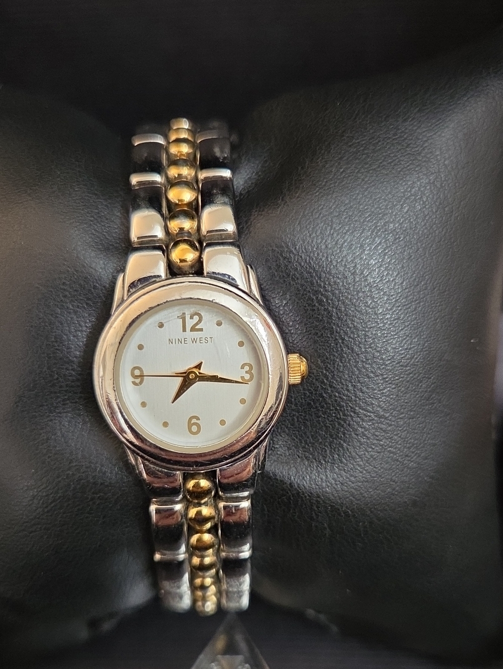Nine West Two-Tone Gold and Silver Women's Bracelet Watch with White Dial